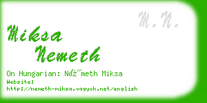 miksa nemeth business card